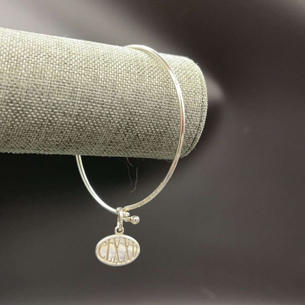Tiffany & Co. 925 Bangle w/ CLXXV Charm Sterling - Like New